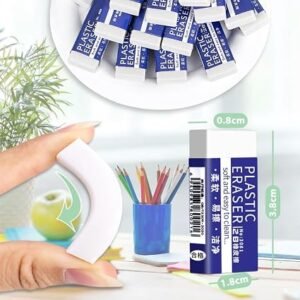 10 Pcs Rubbers Erasers Set - White Plastic Erasers Classic Latex Free Pencil Eraser Soft 2B Erasers for Home Office Sketches Paintings Fine Arts
